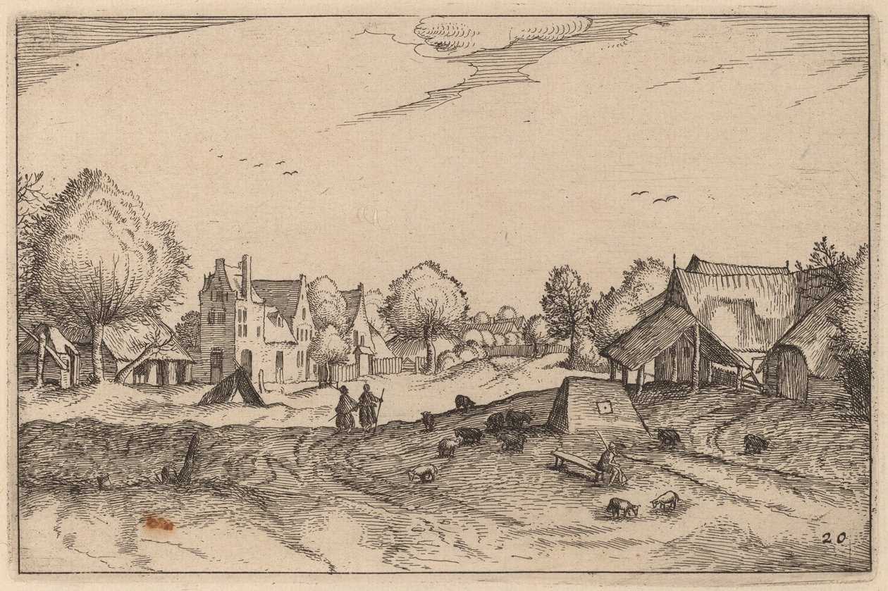 村道 作者 Claes Jansz Visscher 仿照 Johannes van Doetechum，仿照卢卡斯的长老