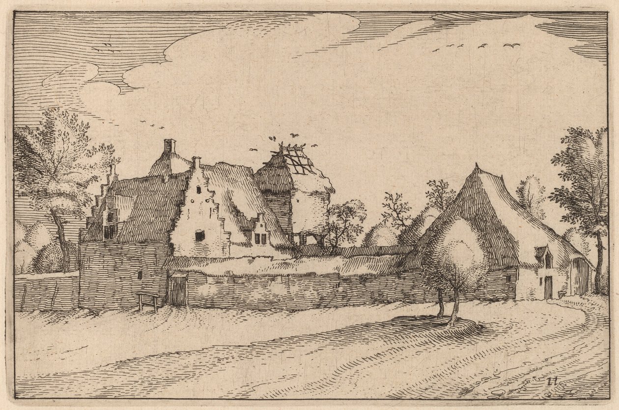 寨子里的农场 作者 Claes Jansz Visscher 仿照 Johannes van Doetechum，仿照卢卡斯的长老