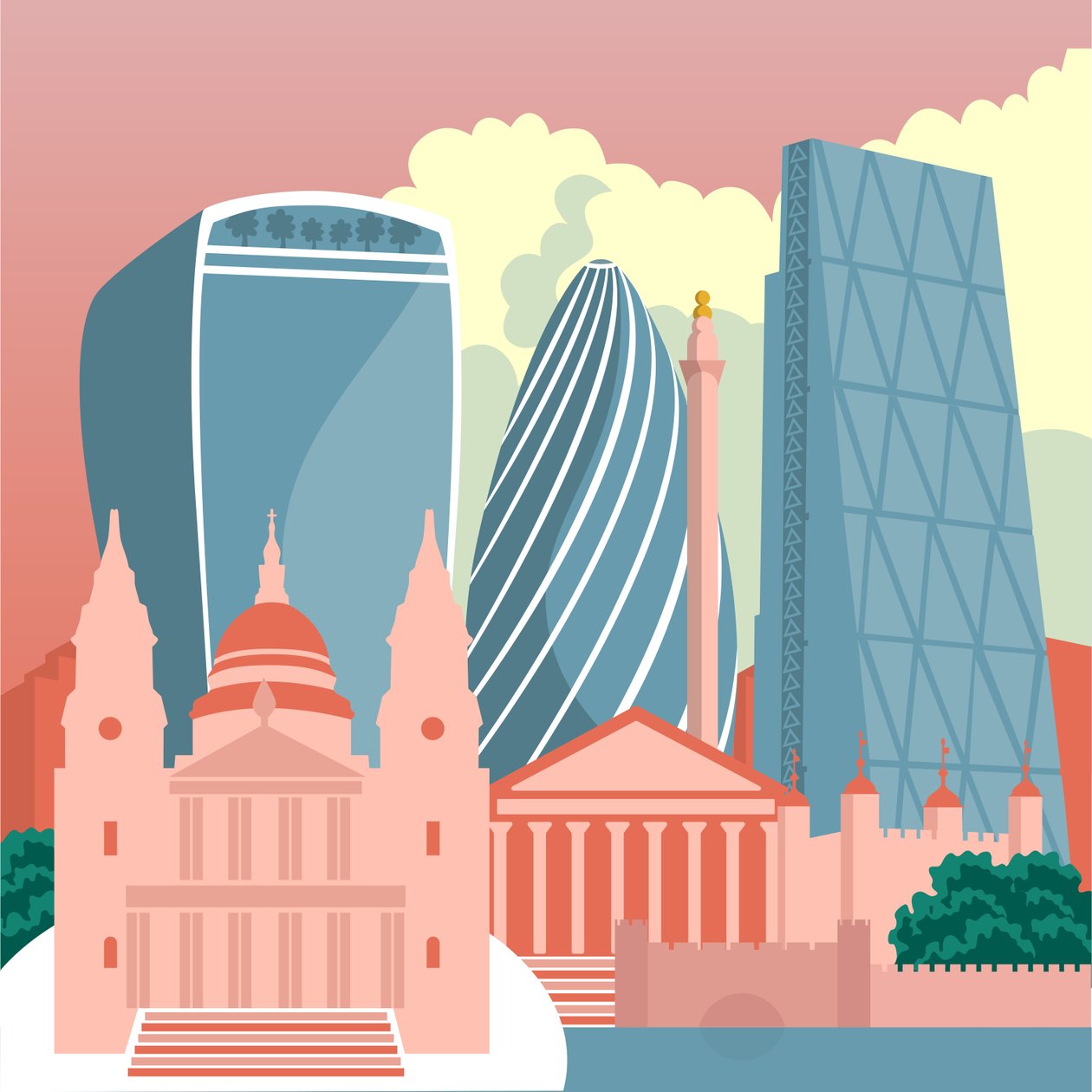 Square Mile Cityscape 作者 克莱尔·亨特利