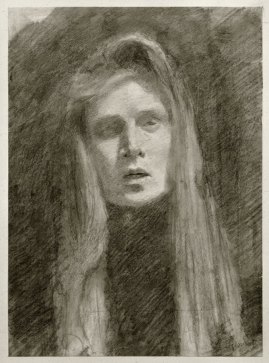 带头巾的女性肖像（自画像） 作者 克拉拉·西沃特（Clara Siewert）