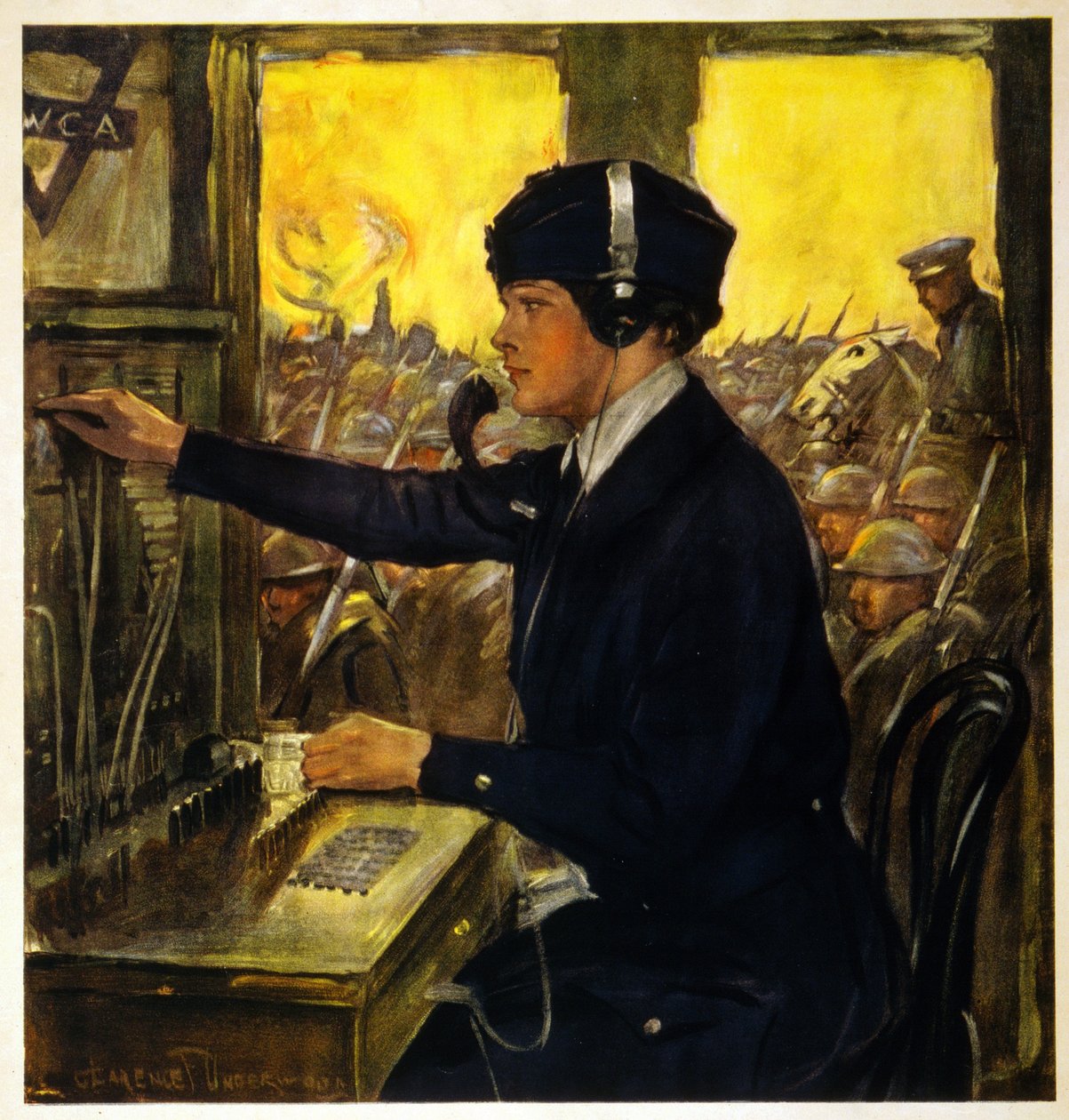 YWCA电话接线员，c.1918 作者 克拉伦斯·安德伍德
