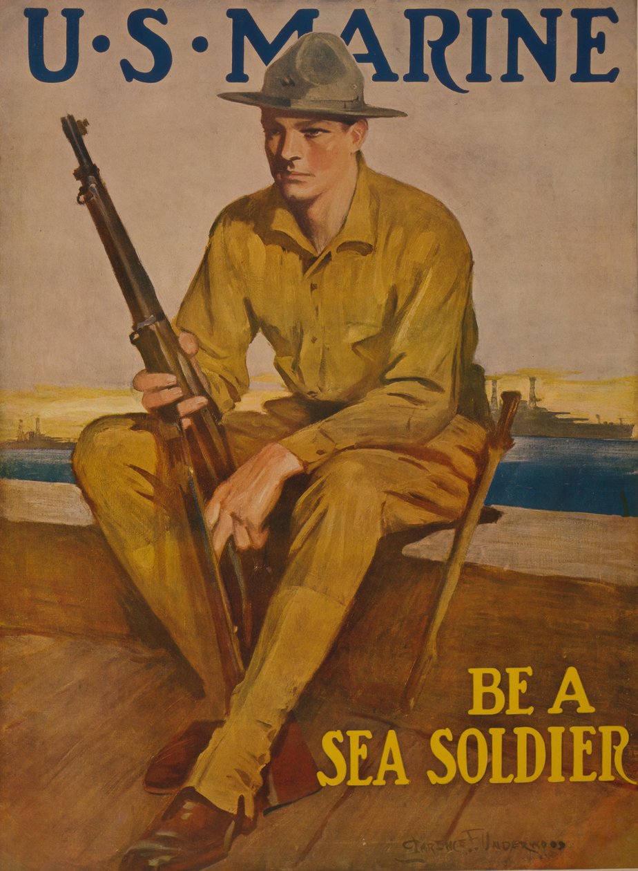 美国海军陆战队员 -  1917年成为海兵 作者 克拉伦斯·安德伍德