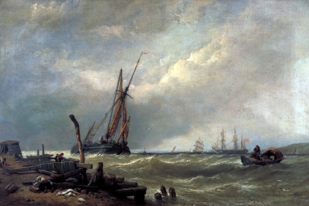 泰瑟尔河上》，1856年 作者 克拉克森·斯坦菲尔德