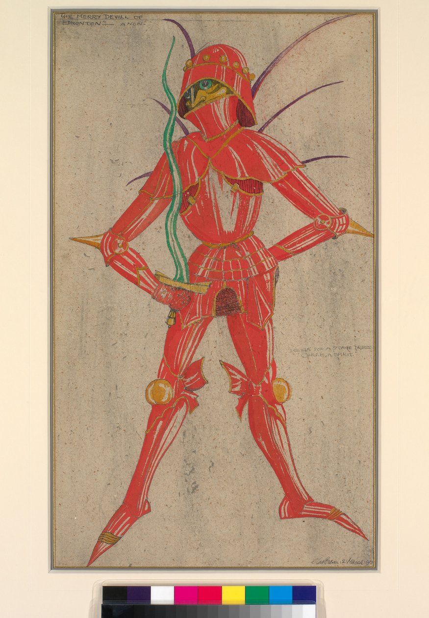 Coreb  - 一种精神，为埃德蒙顿的快乐魔鬼设计舞台服装，1921年 作者 克劳德·洛瓦特·弗雷泽