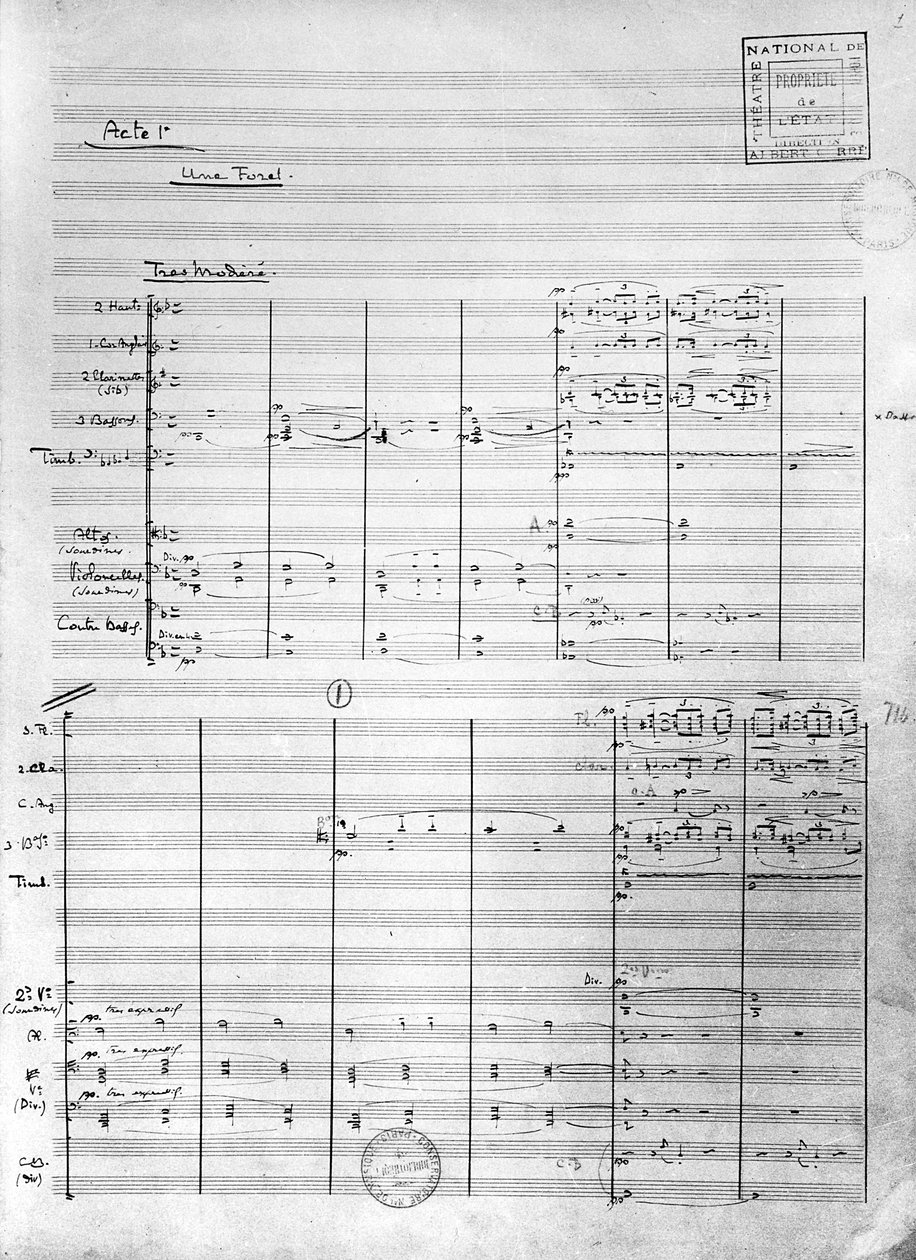 1902年&39;Pelleas and Melisande&39;第1号法案的评分表（笔和墨水在纸上） 作者 