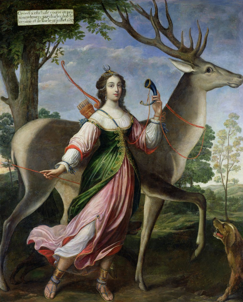 Marie de Rohan-Montbazon（1600-79）Chevreuse公爵夫人为女演员戴安娜 作者 克劳德·德鲁埃