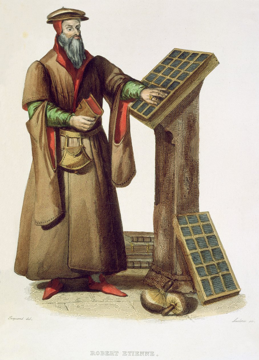 Robert Estienne，1841年（彩色雕刻） 作者 克劳德·杰奎德（Claude Jacquand）