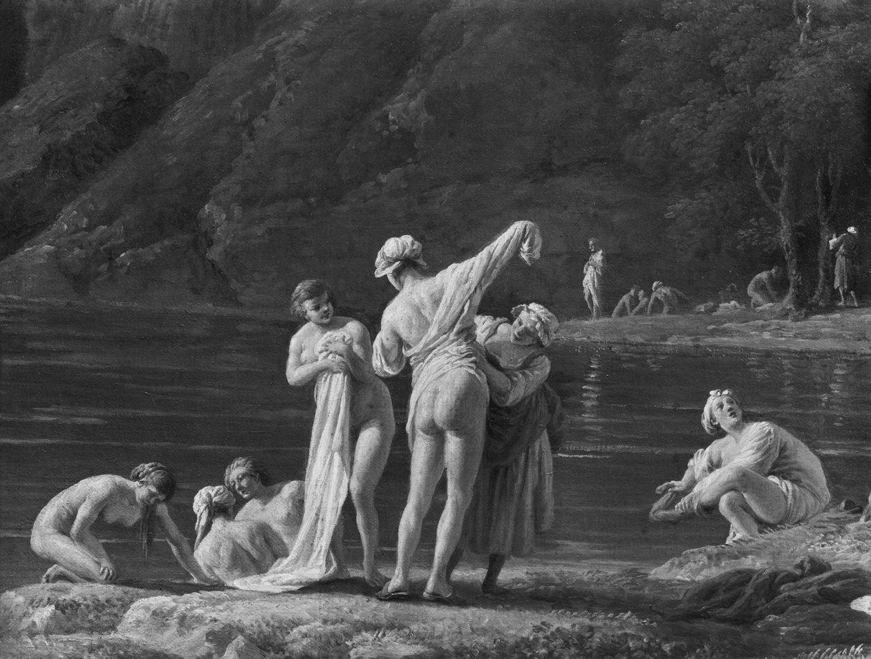 早晨，The Bathers，中央细节，1772年（另见414960和414962） 作者 克劳德·约瑟夫·韦尔内