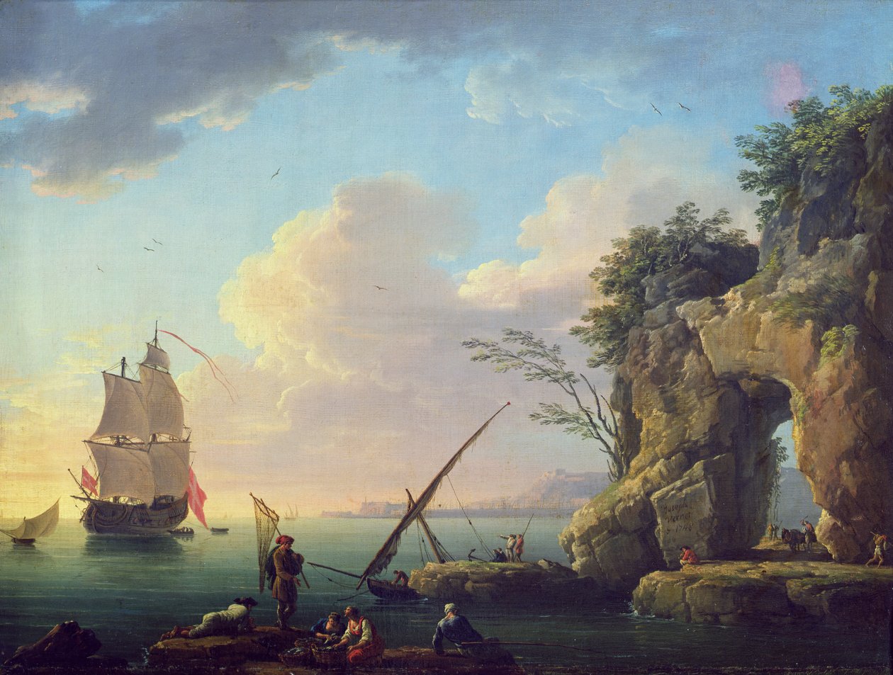 海景，1748年 作者 克劳德·约瑟夫·韦尔内