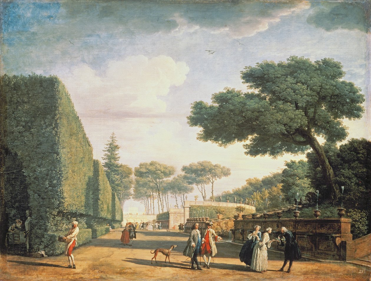 查看1749年的Villa Pamphili公园 作者 克劳德·约瑟夫·韦尔内