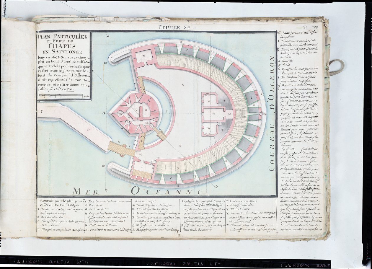 Atlas 131 F fol.84查普斯堡的计划，来自&39;Traite de Fortifications&39; 作者 克劳德·马斯