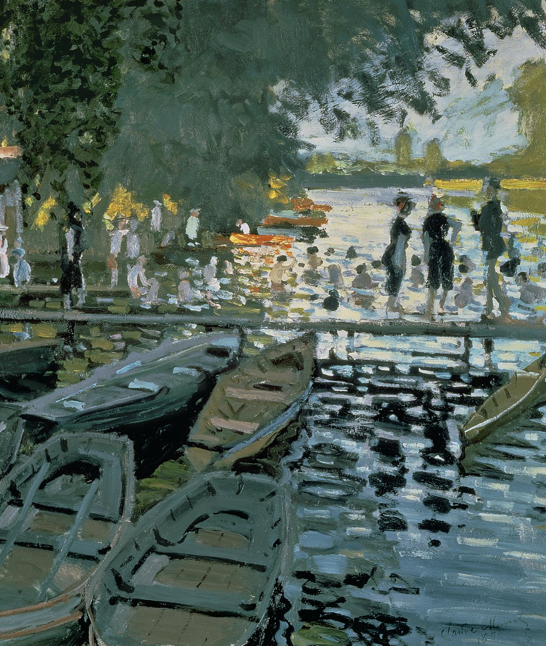 La Grenouillere的沐浴者，1869年（详情） 作者 克劳德·莫奈