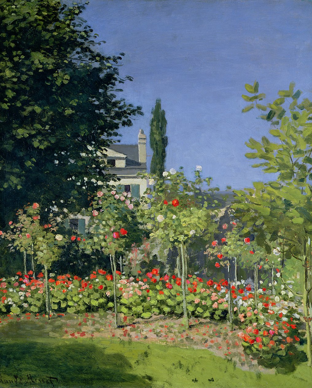 在Sainte-Adresse开花的花园，c.1866 作者 克劳德·莫奈
