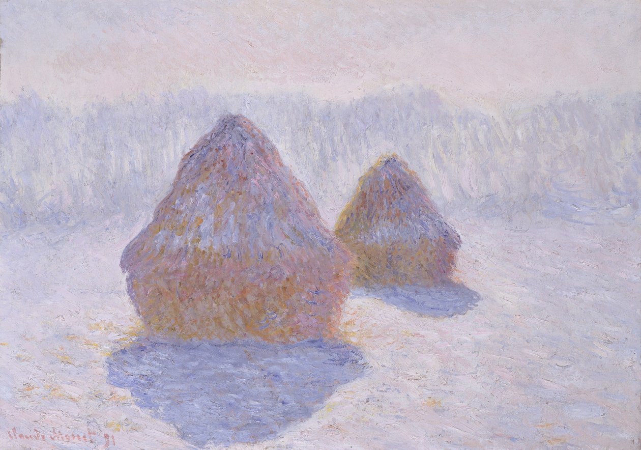 干草堆（雪和太阳的影响） 作者 克劳德·莫奈