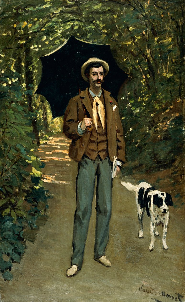 有伞的人，c.1868-69 作者 克劳德·莫奈