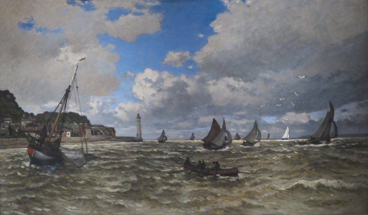 塞纳河口，1865年克劳德莫奈的翁弗勒尔，布面油画，诺顿西蒙博物馆 作者 克劳德·莫奈