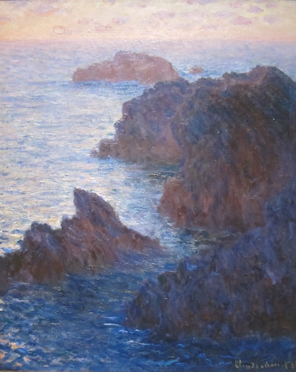 在Belle-ile，Port-Domois的岩石 作者 克劳德·莫奈