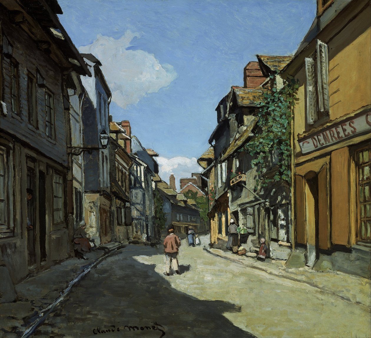 Rue de la Bavole，翁弗勒尔 作者 克劳德·莫奈
