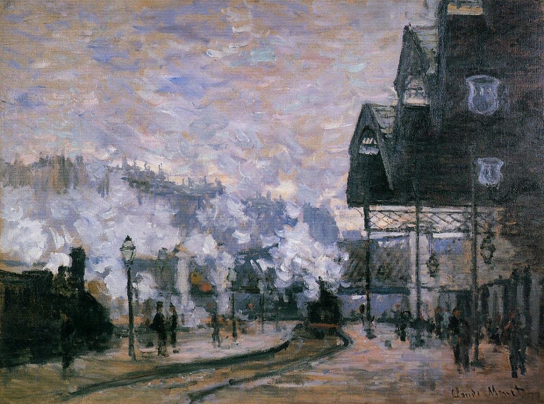 Saint-Lazare Station，西部地区的商品棚 作者 克劳德·莫奈