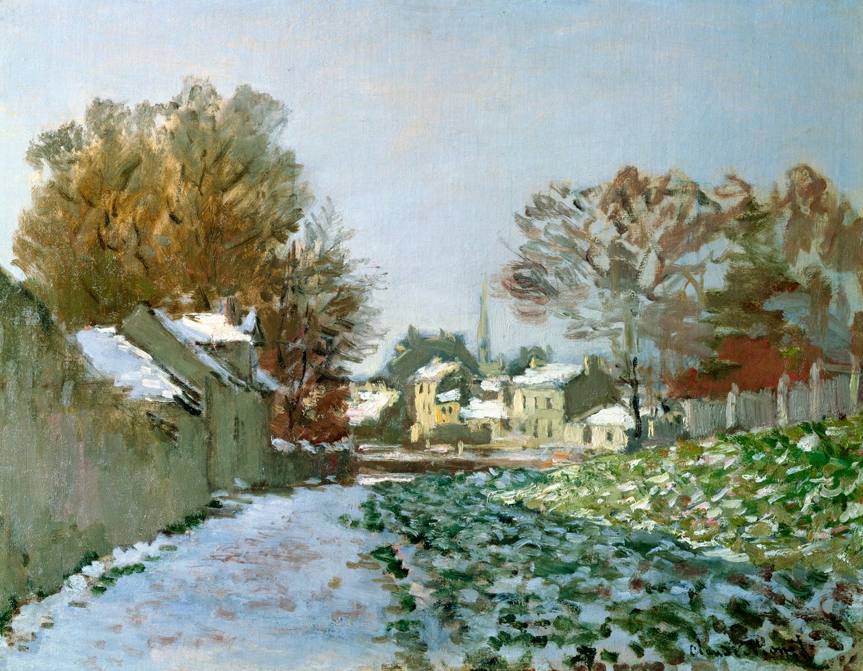 雪在阿让特伊，1874年 作者 克劳德·莫奈