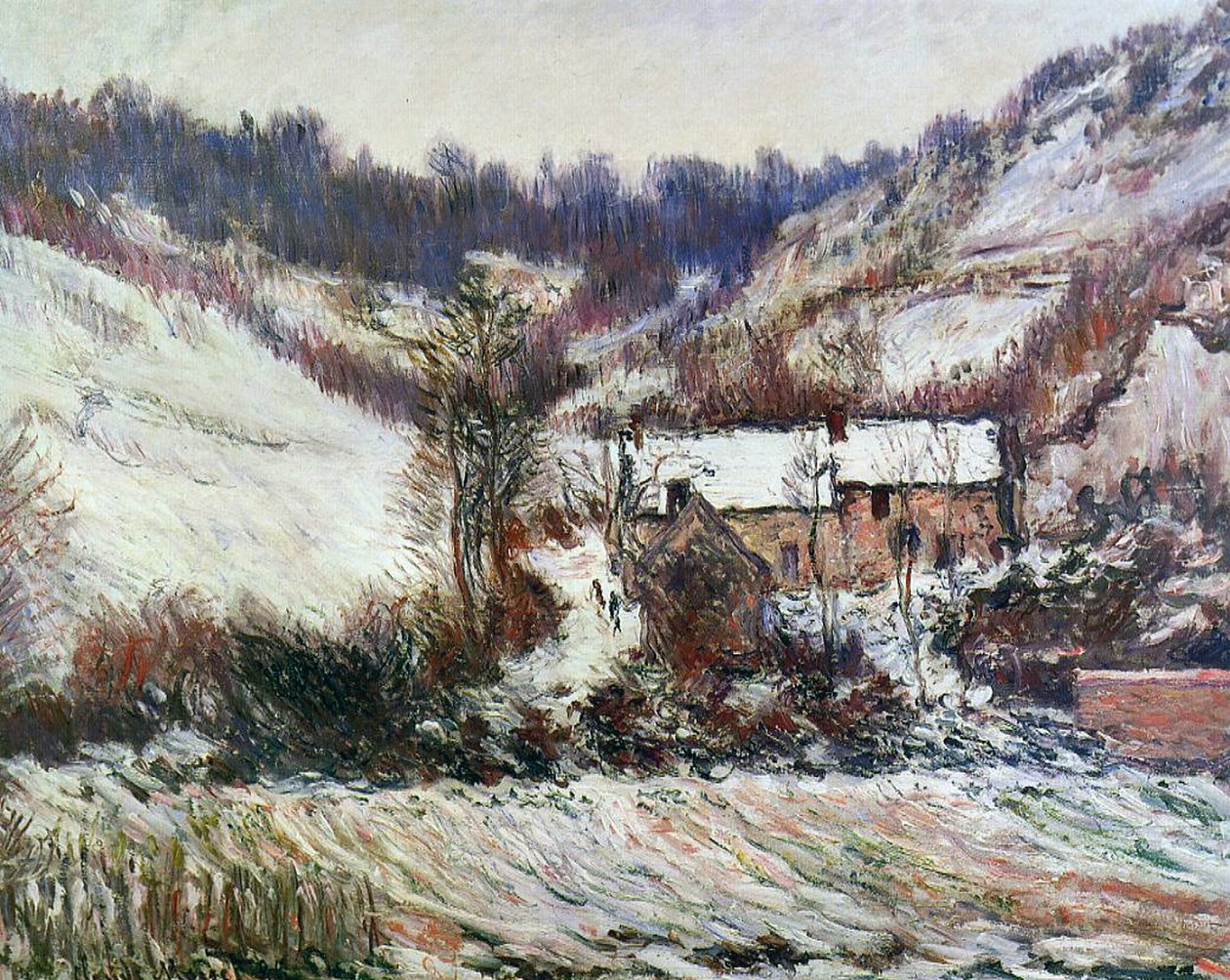 在法莱斯附近的雪，诺曼底，c.1885-86 作者 克劳德·莫奈