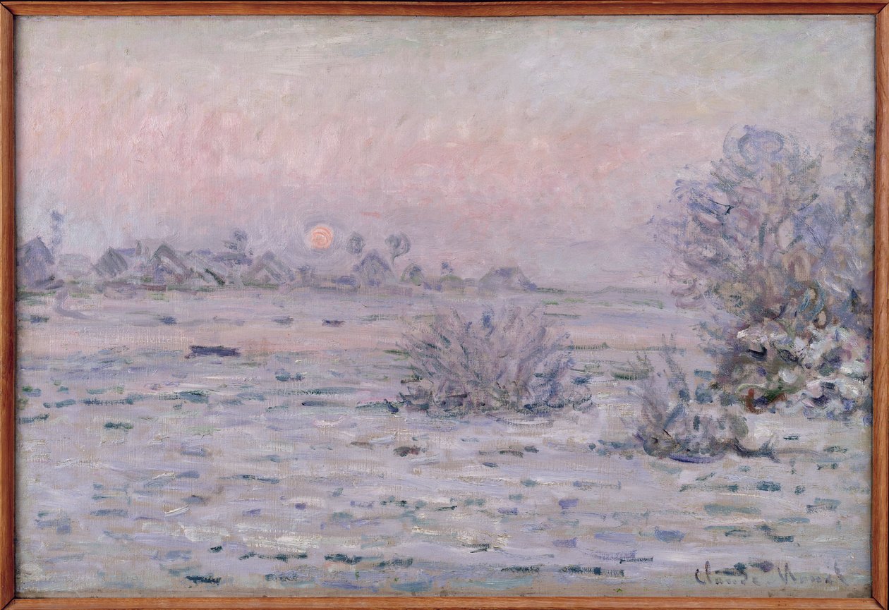 暮光之城的雪域景观，1879-80 作者 克劳德·莫奈
