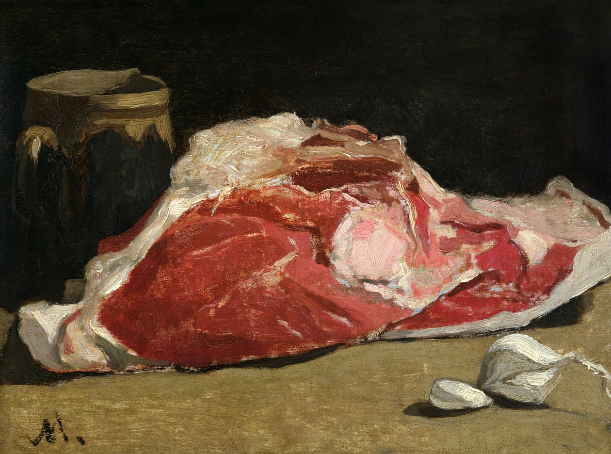 静物，肉的联合，1864年 作者 克劳德·莫奈