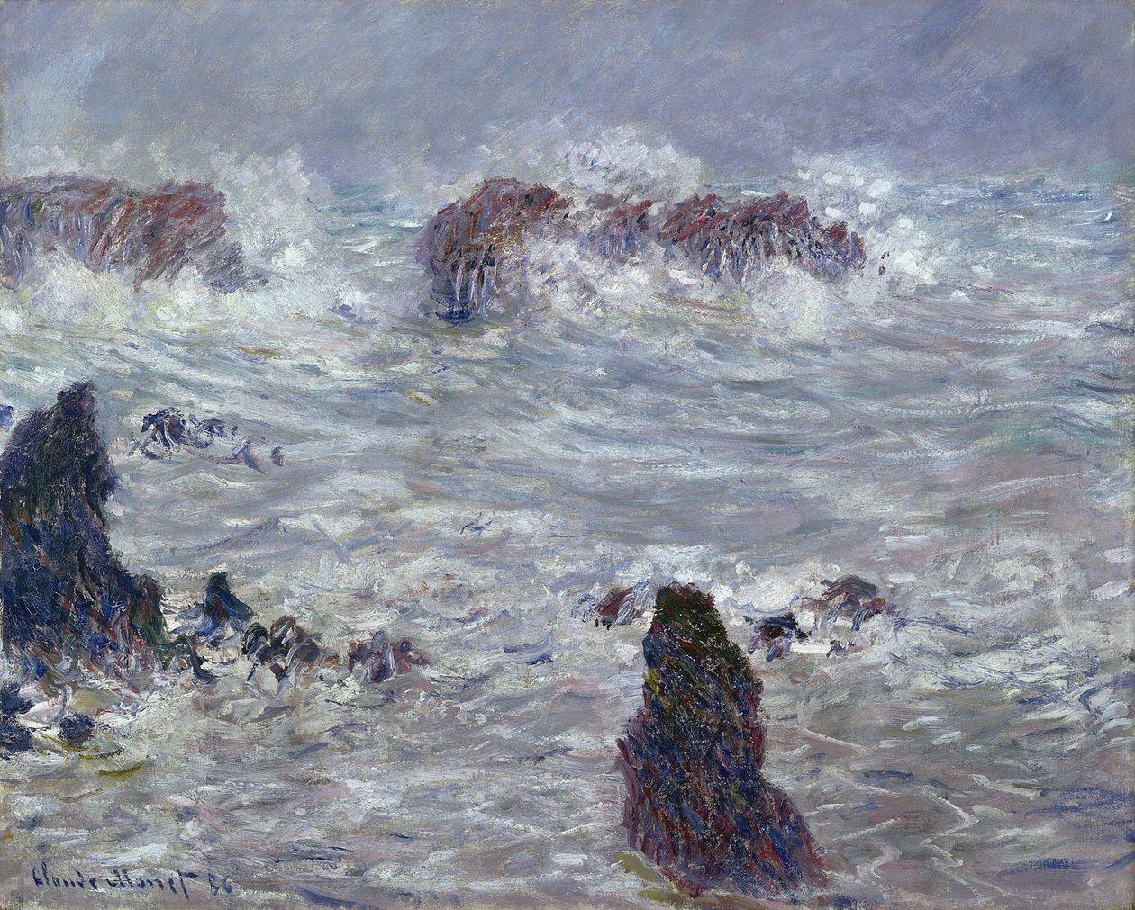 风暴，1886年在Belle-Ile海岸附近 作者 克劳德·莫奈