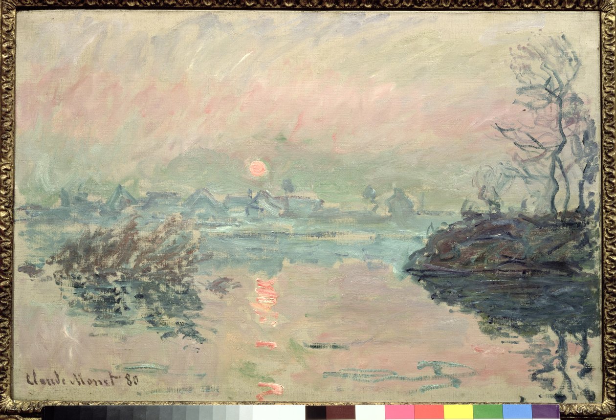 日落，1880年 作者 克劳德·莫奈