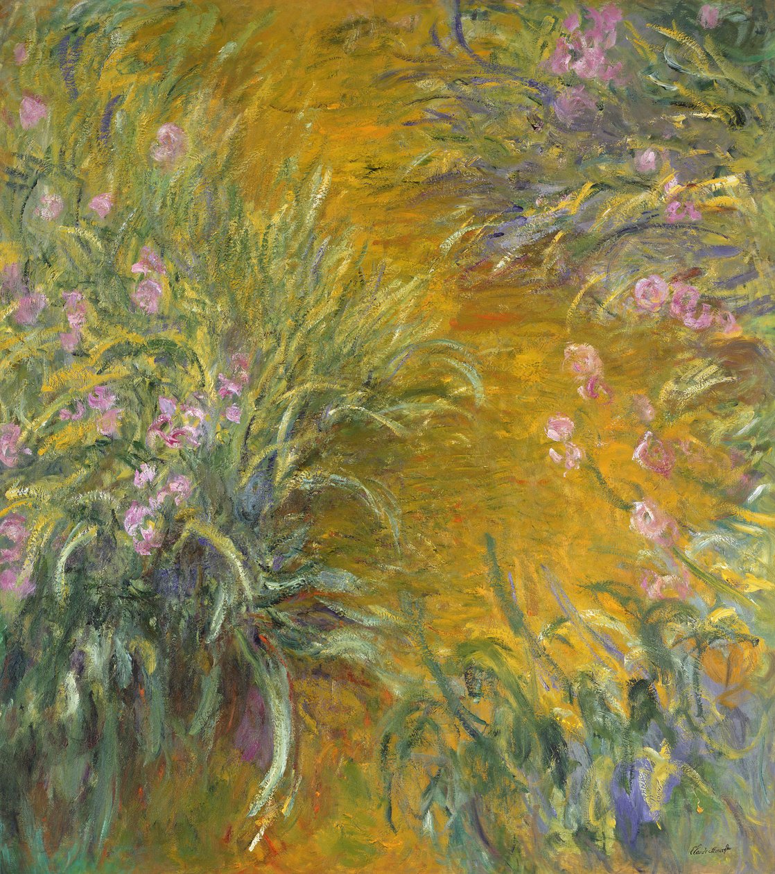 通过鸢尾花的路径，1914-17 作者 克劳德·莫奈
