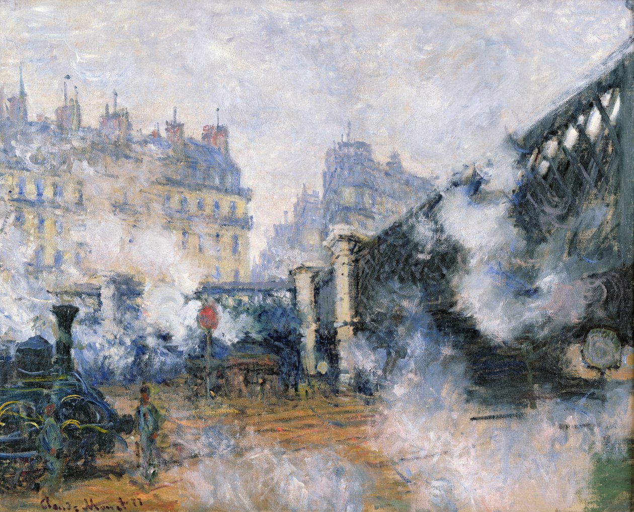 欧洲之桥，Gare Saint-Lazare，1877年 作者 克劳德·莫奈