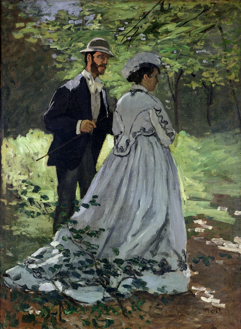 The Promenaders，或Claude Monet Bazille和Camille，1865年 作者 克劳德·莫奈