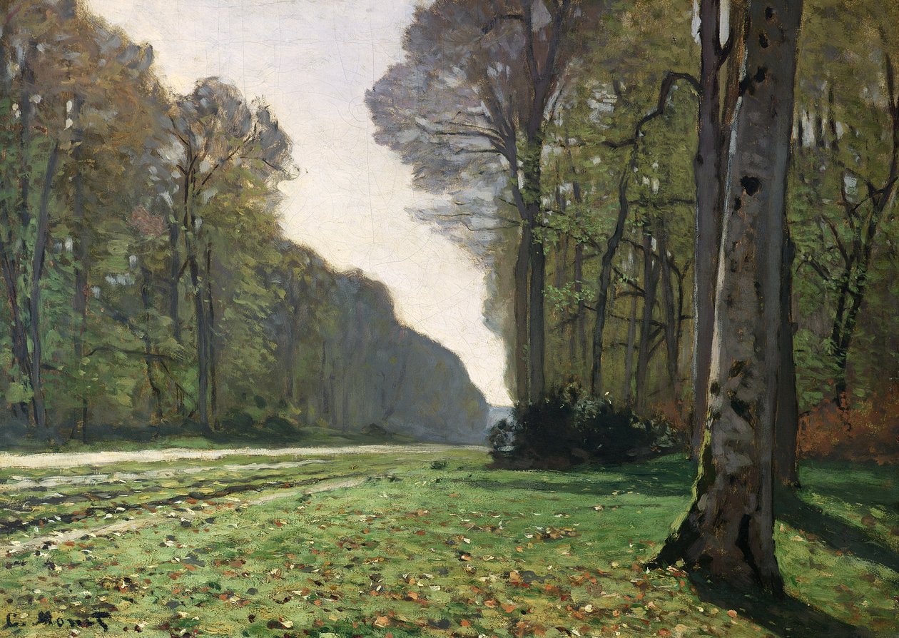 通往Bas-Breau的道路，枫丹白露（Pave de Chailly），1865年 作者 克劳德·莫奈