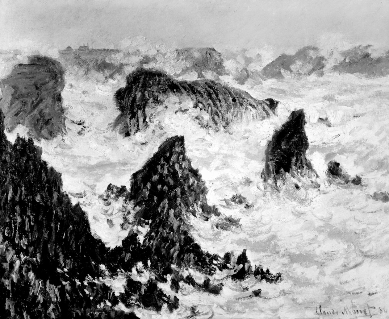 Belle-Ile的岩石，1886年 作者 克劳德·莫奈