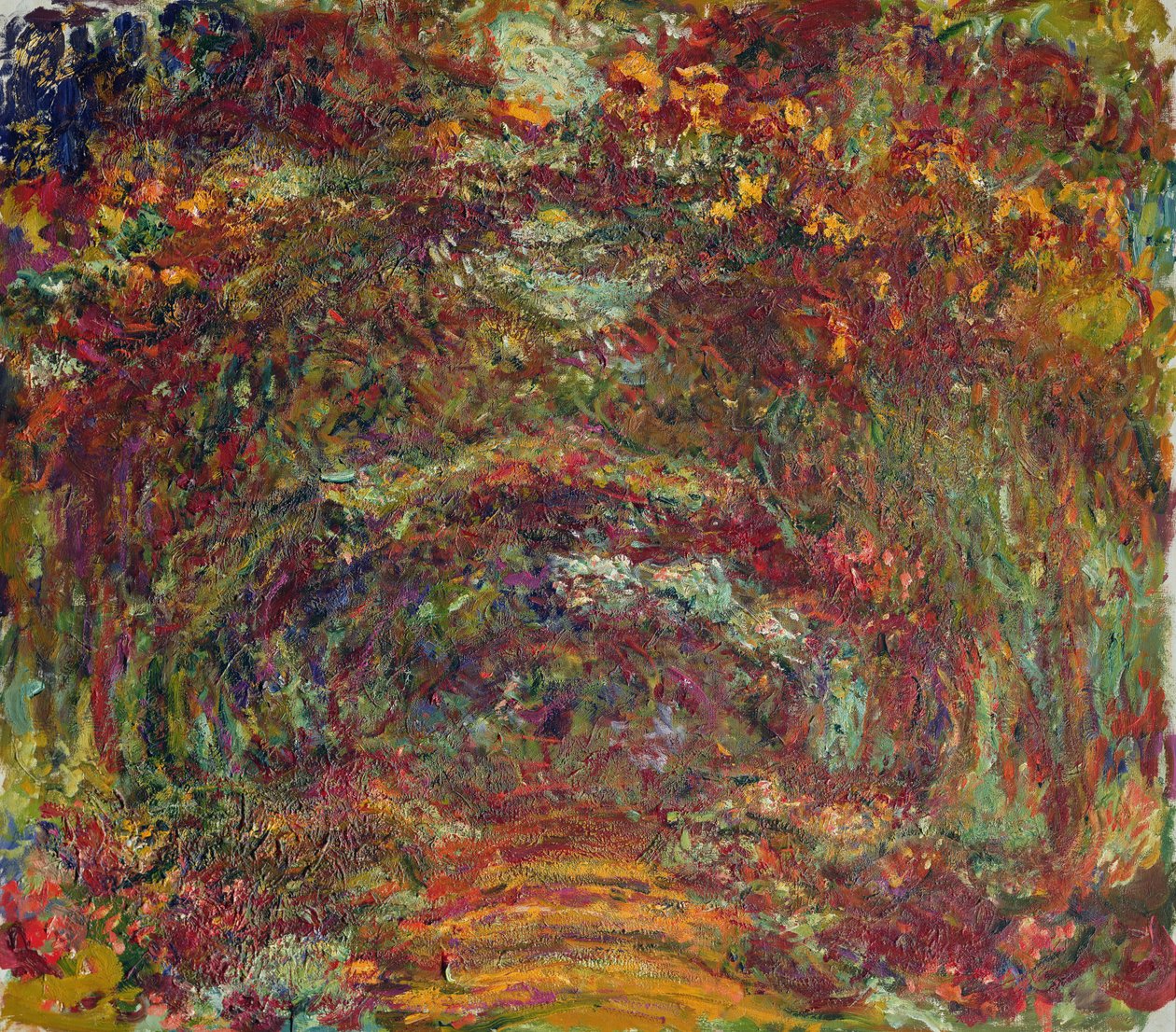 玫瑰之路，吉维尼，1920年至22年 作者 克劳德·莫奈