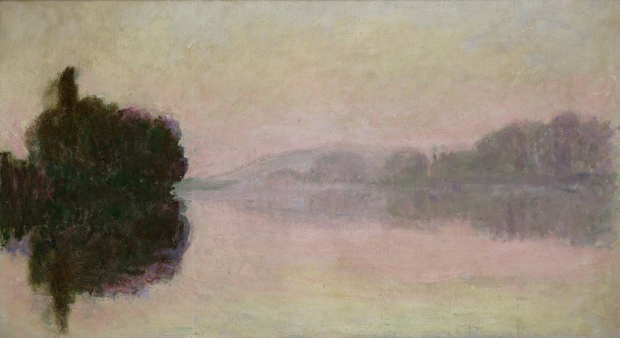 Port-Villez的塞纳河，晚间效应，1894年 作者 克劳德·莫奈