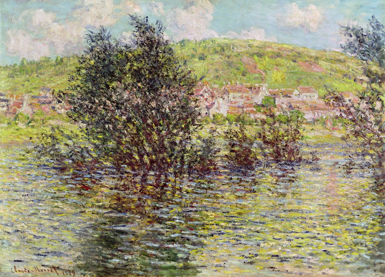 Vetheuil，Lavacourt的视图，1879年 作者 克劳德·莫奈