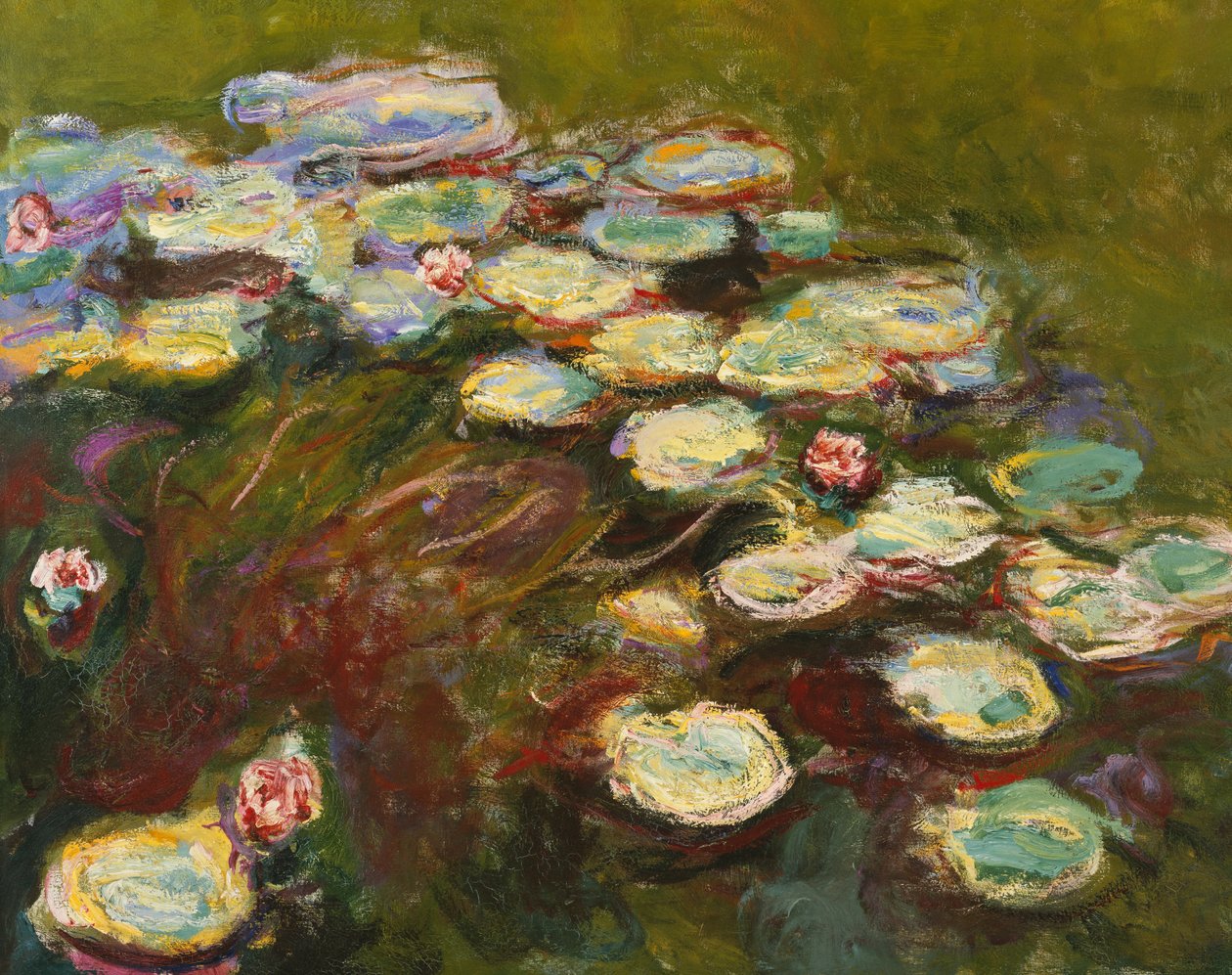 Waterlilies，1914-17详细的82359油画布 作者 克劳德·莫奈