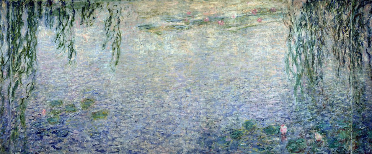 睡莲：垂柳的早晨，中央部分的细节，1915-26（另见162347和162349） 作者 克劳德·莫奈