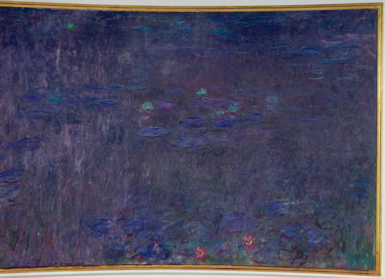 睡莲：树木的倒影，细节从右手边，1915-26 作者 克劳德·莫奈