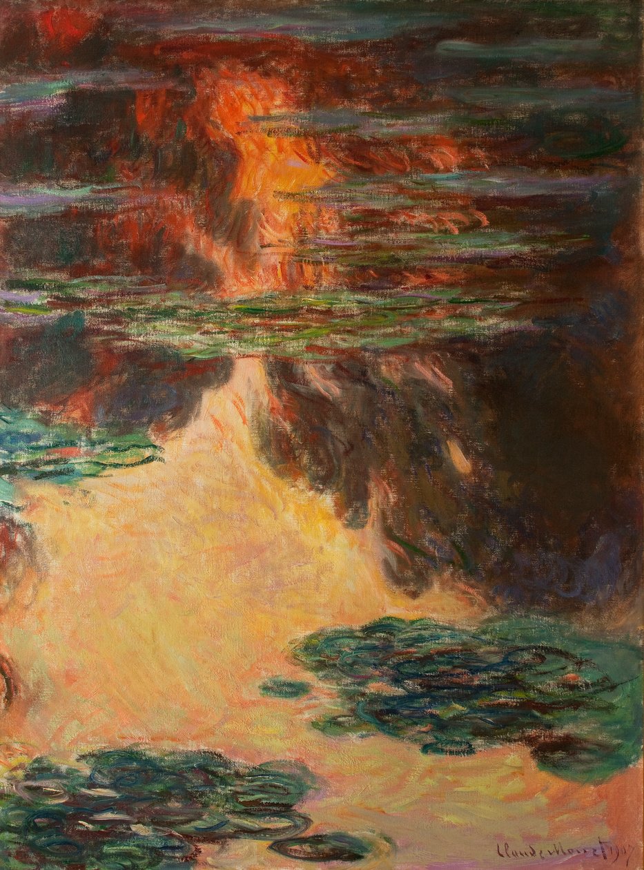 睡莲，细节，1907年（另见196299） 作者 克劳德·莫奈