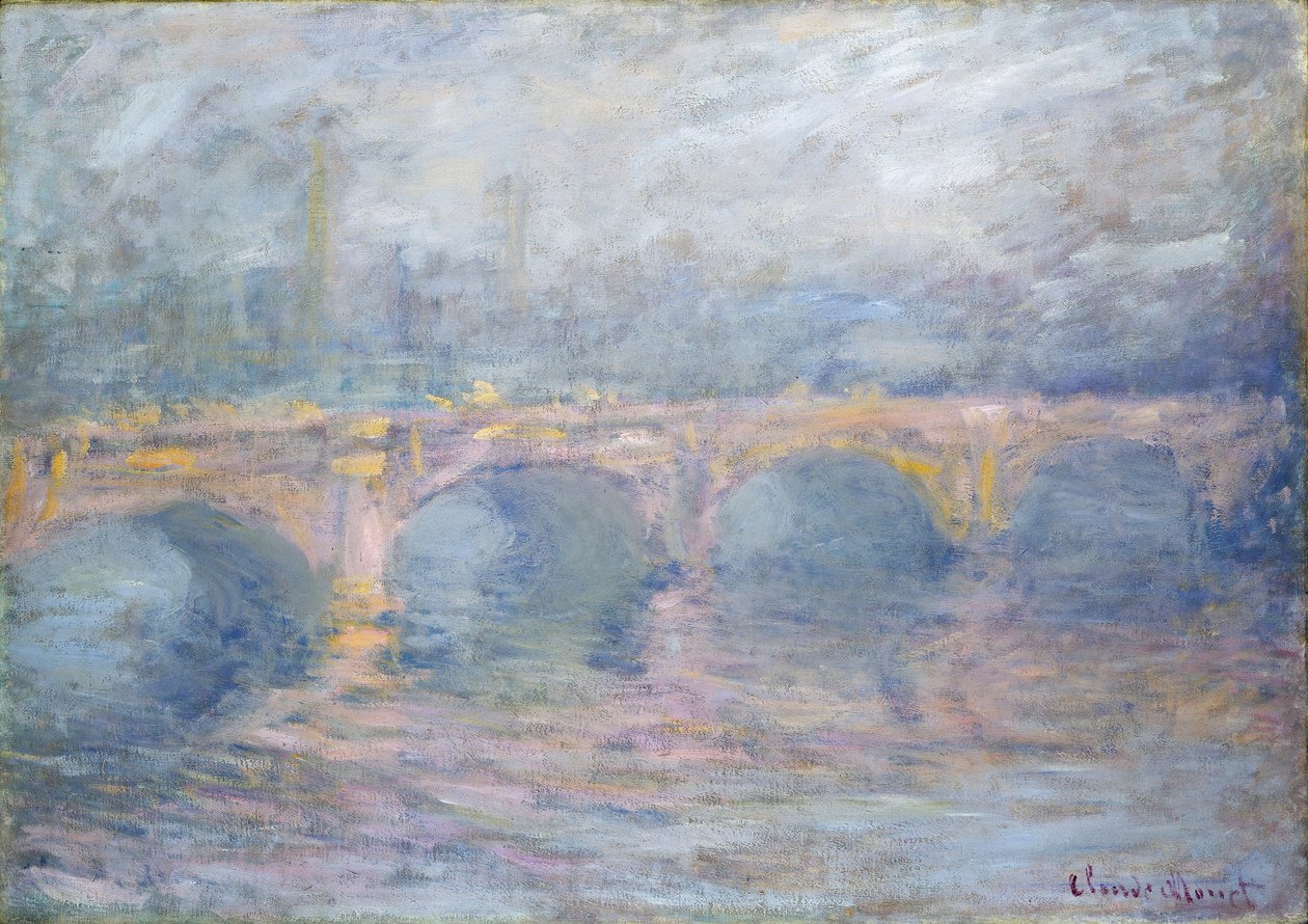 滑铁卢桥，伦敦，日落时分，1904年 作者 克劳德·莫奈