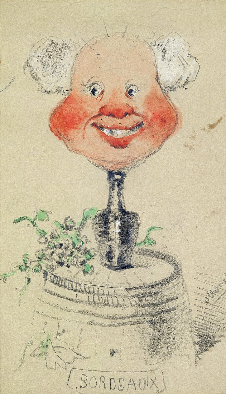 波尔多葡萄酒，1857年（铅笔和纸上的wc） 作者 克劳德·莫奈