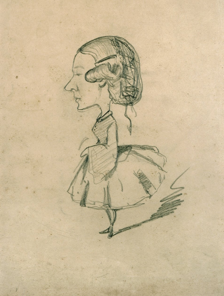 外形的女孩与锋利的鼻子，c.1858 作者 克劳德·莫奈