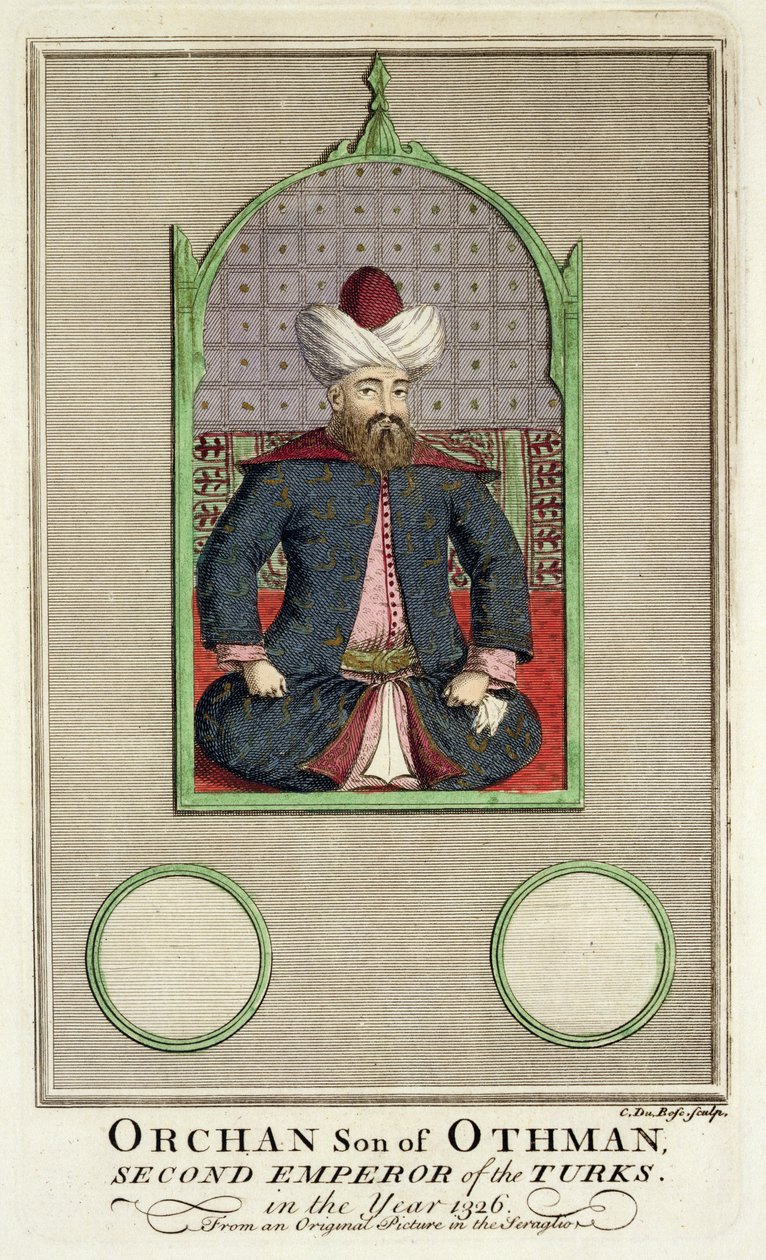 Orkhan（c.1288-c.1362）1326年土耳其第二皇帝奥斯曼的儿子，来自seraglio的原始照片 作者 克劳德·杜波塞