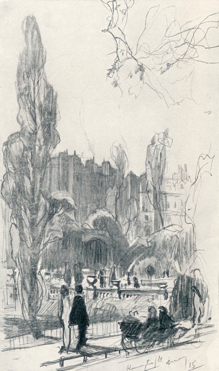 在肯辛顿花园-第一阶段，c1920年 作者 克劳德·艾琳·谢珀曼