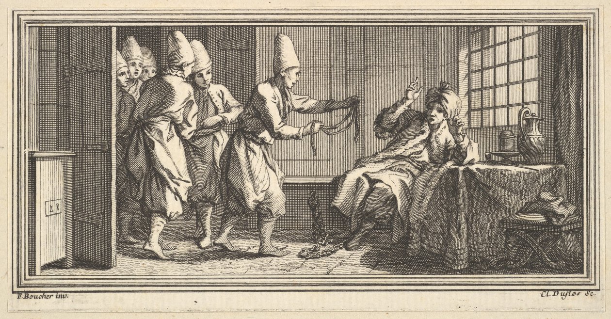 给犯人带绳子，1746-47。 作者 克劳德·奥古斯丁·杜弗洛斯