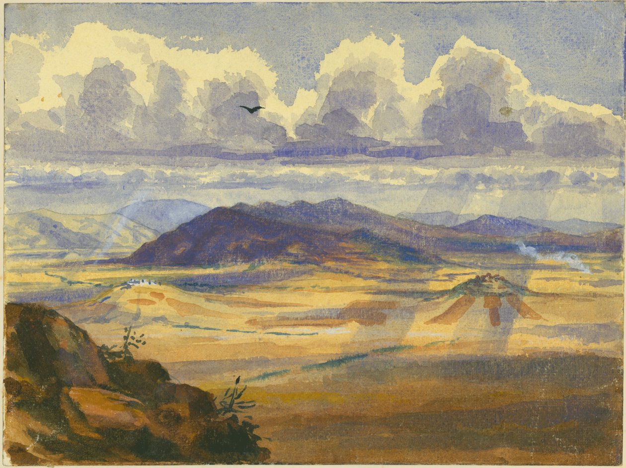 Jezreel Valley（wc和铅笔在纸上） 作者 克劳德·康德