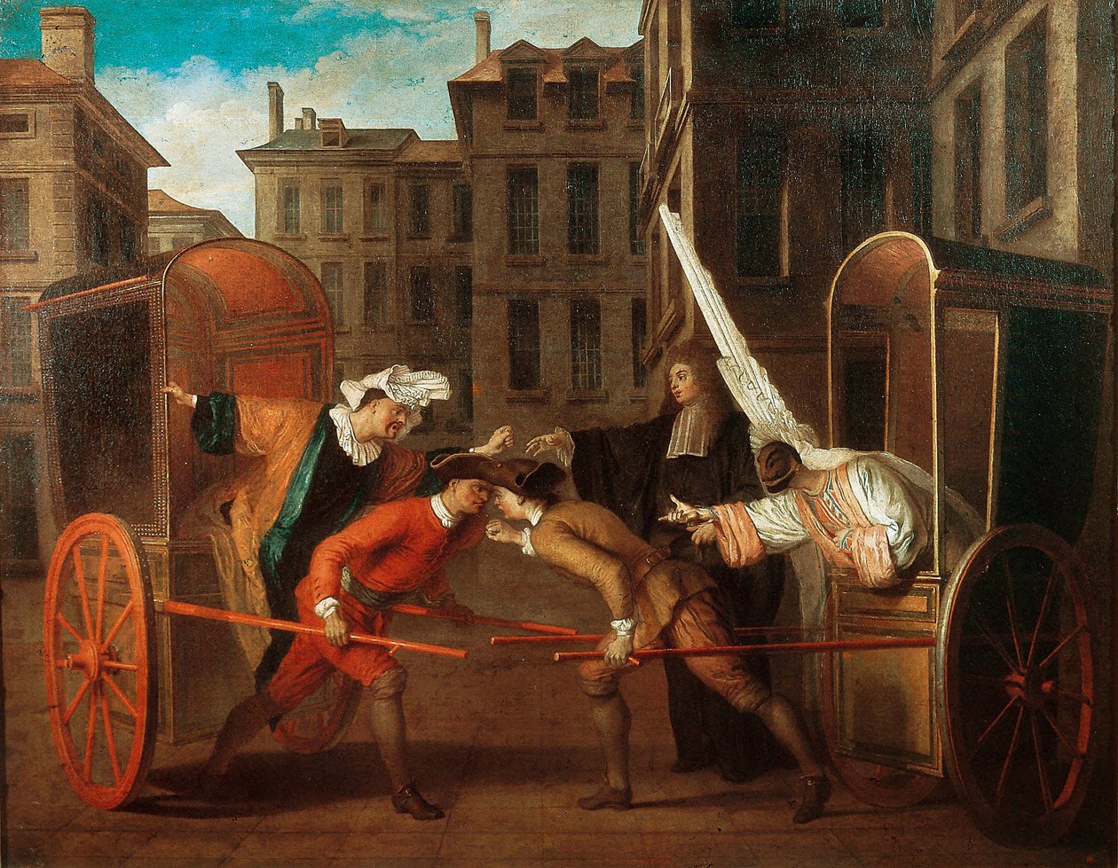 “两个马车”，约1707年（布面油画） 作者 克劳德·吉洛特