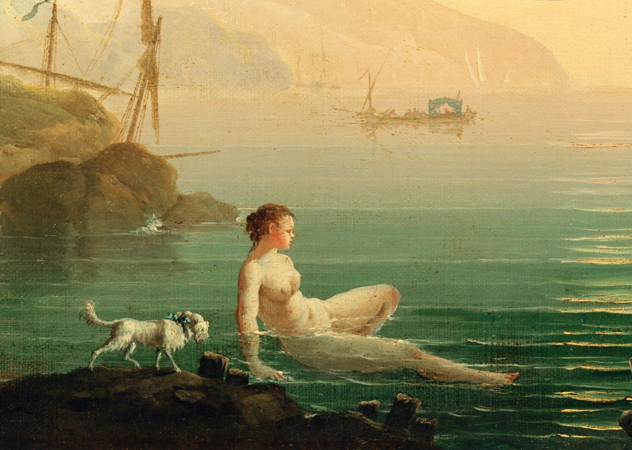 海边的浴女......（布面油画） 作者 克劳德·约瑟夫·韦尔内